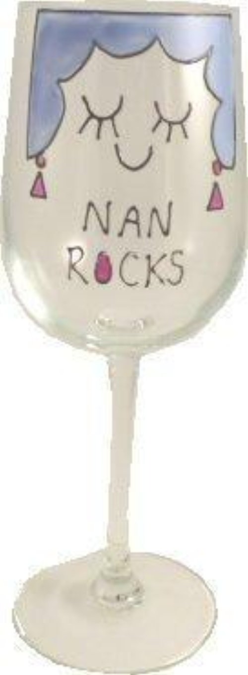 Personalised Nan Rocks Wine Glass: