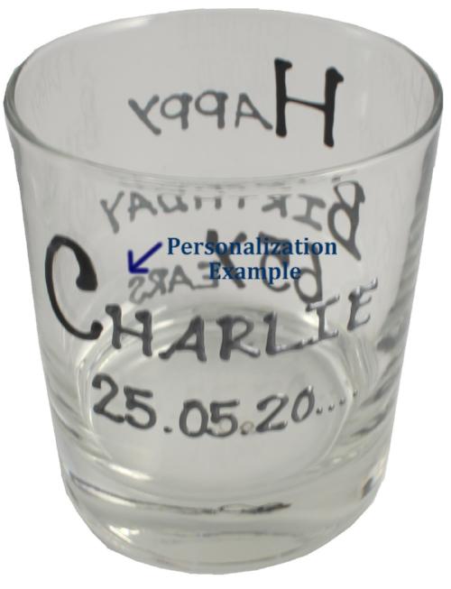 Personalised Birthday Whisky Glass Blk/Sil
