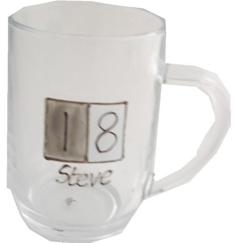 Personalised 18th Birthday Gift Glass:Tankard (Grey Sq)