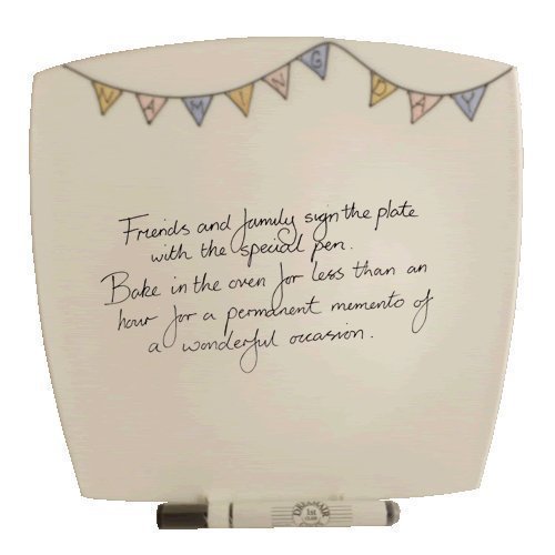 Naming Day Gift Signature Plate: Square Bunting