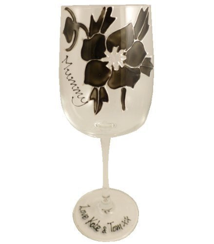 Black Rose Mummy Wine Glass: