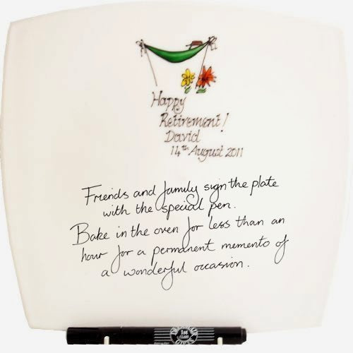 Personalised Retirement Gift Square Plate: Signed and Sealed