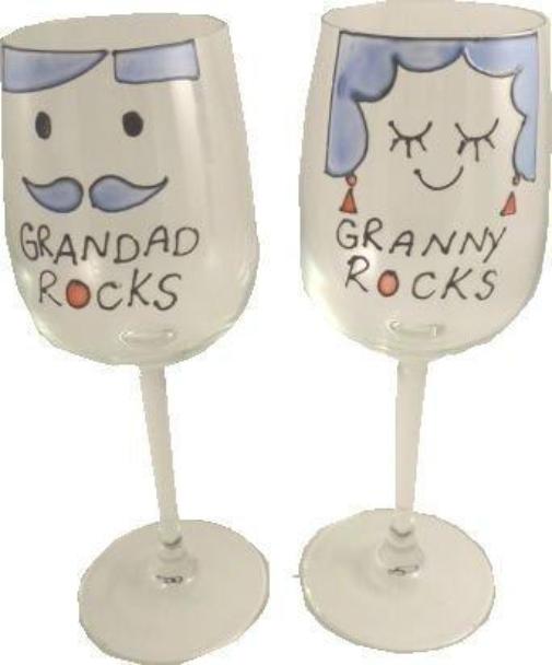 Personalised Grandad and Granny Wine: Glasses(Pair)