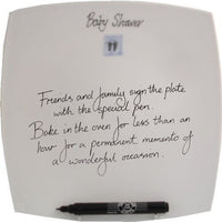 Baby Shower Gift Signing Plate: Blue (Sq)