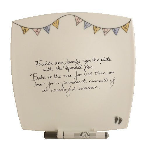 Baby Shower Gift Signature Plate: Square (Bunting)