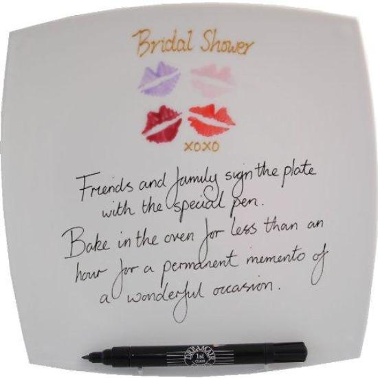 Bridal Shower Gift Signature Plate: Square (Lips)