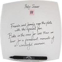Baby Shower Gift Signing Plate: Pink (sq)