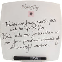 Naming Day Baby Signature Plate: Pink(sq)