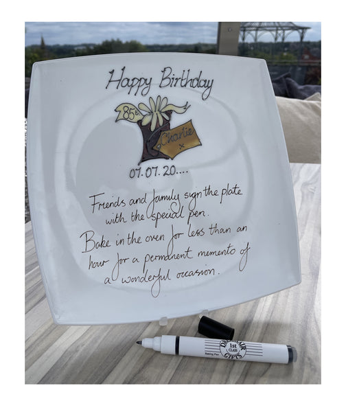 85th Birthday Gift Signature Plate: Square (Box)