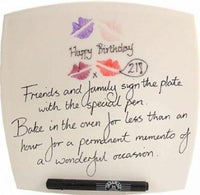 Personalised 21st Birthday Gift Plate: Square (Lips) Signed & Sealed