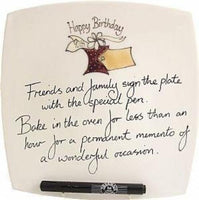 90th Birthday Gift Signature Plate: Square (Box)