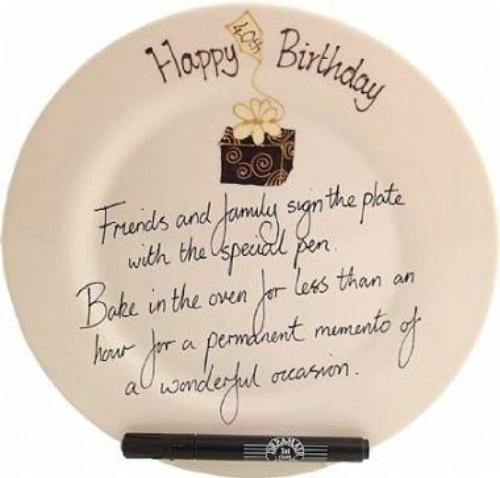 40th Birthday Gift Square Plate Box