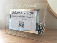 Personalised Maid of Honour Photo: Frame Land (Pearl) with Crystals