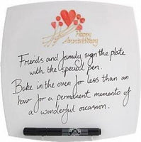 40th Wedding Anniversary Signature Plate: (Flower/Sq)