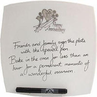 Personalised 10th Wedding Anniversary Plate: (Flower/Sq) Signature