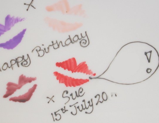 Personalised Birthday Square Plate Lips