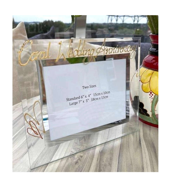 Coral (35th) Wedding Anniversary Photo: Frame Landscape (Milestone)