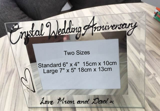 15th Wedding Anniversary Photo Frame Landscape