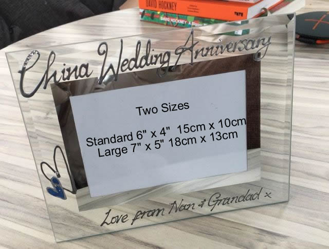Personalised 20th Wedding Anniversary Photo Frame Landscape