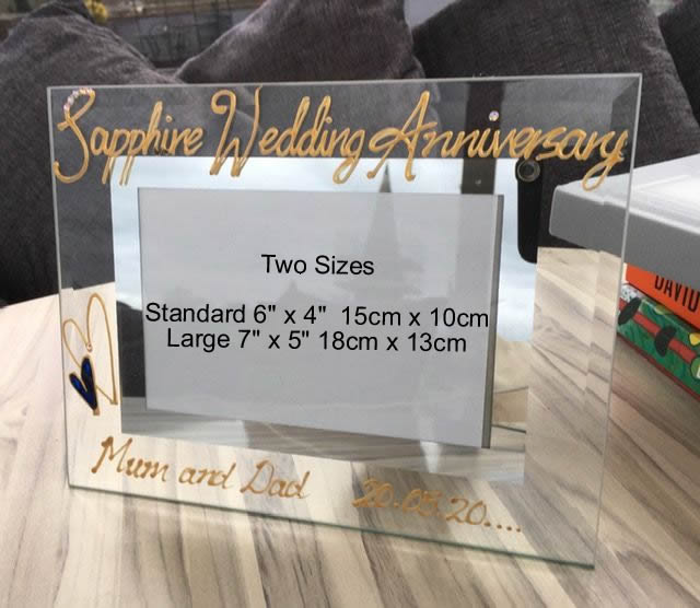 Personalised 45th Wedding Anniversary Photo Frame Landscape