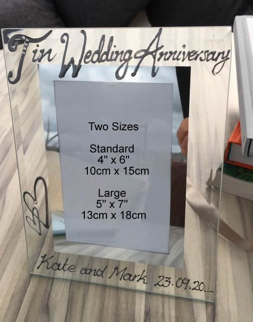 Personalised 10th Wedding Anniversary Photo Frame Portrait