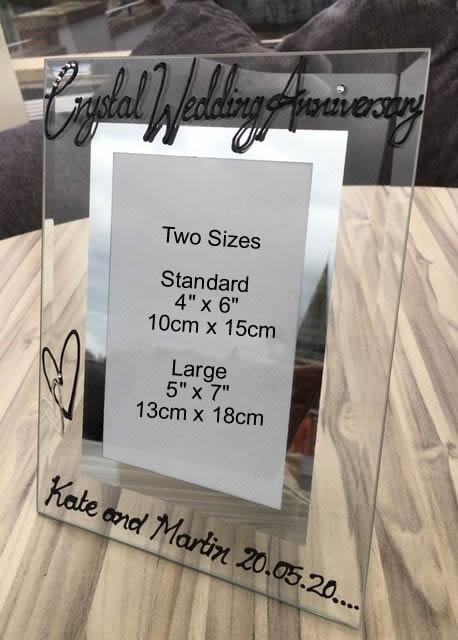 Personalised 15th Wedding Anniversary Photo Frame Portrait