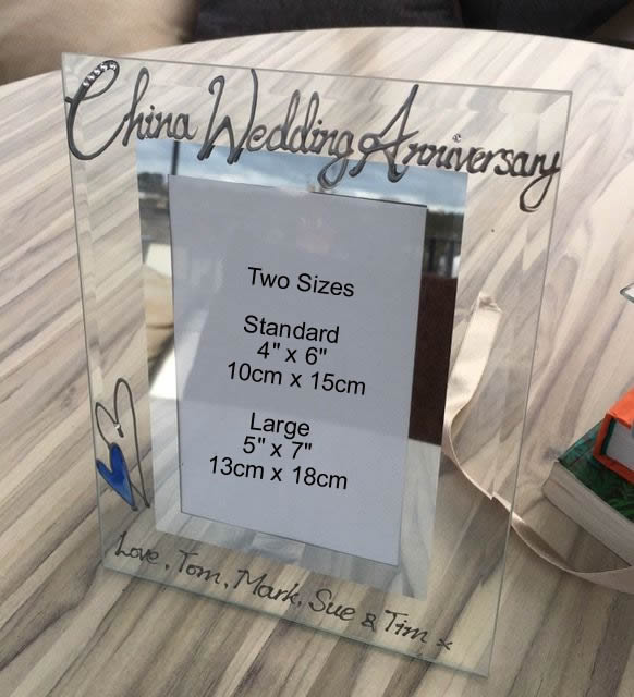 20th Wedding Anniversary Photo Frame Portrait