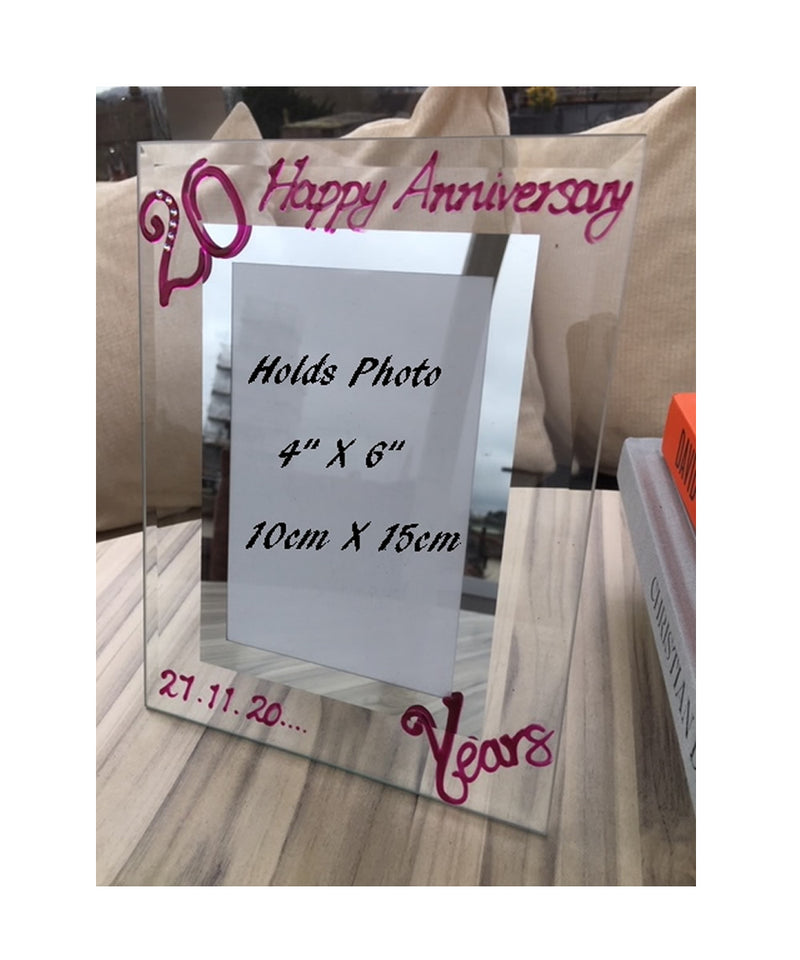 Personalised 20th Anniversary Portrait Frame Crystal