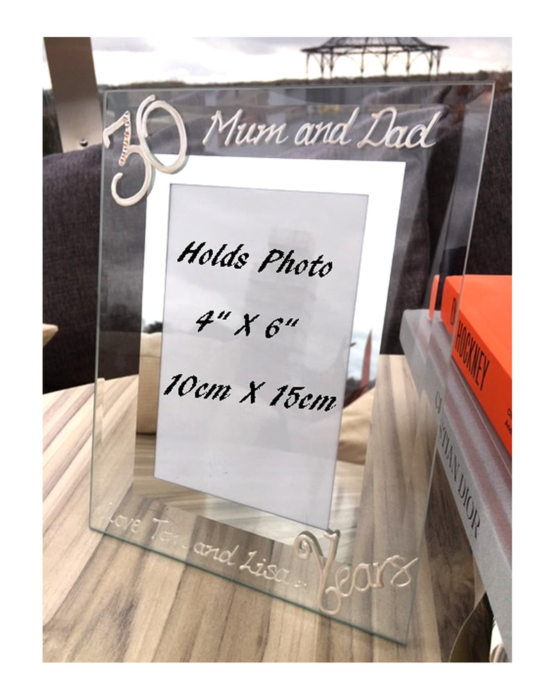 Personalised 30th Anniversary Crystalled Portrait Picture Frame