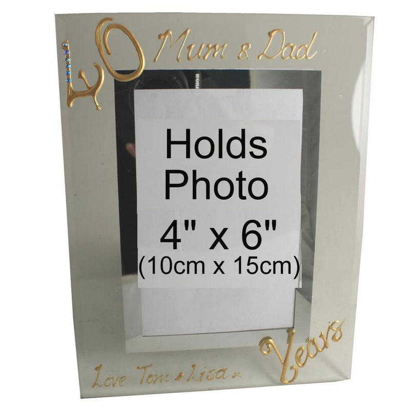 40 Years Wedding Anniversary Gift : Photo Frame Port (Crystalled)