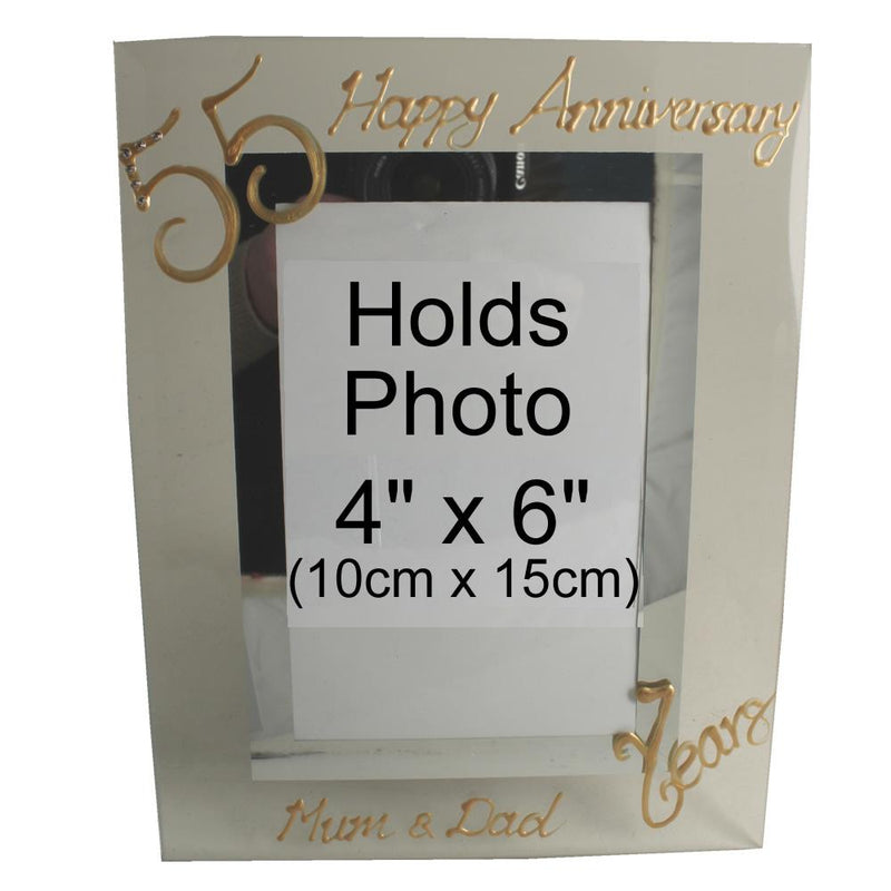 Personalised 55 Years Wedding Anniversary photo/picture frame Port (Crystalled)