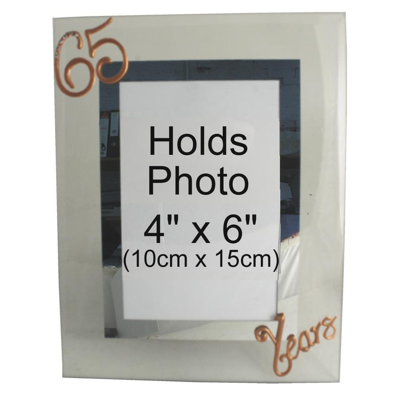 65 Years Wedding Anniversary photo/picture frame Port (Crystalled)