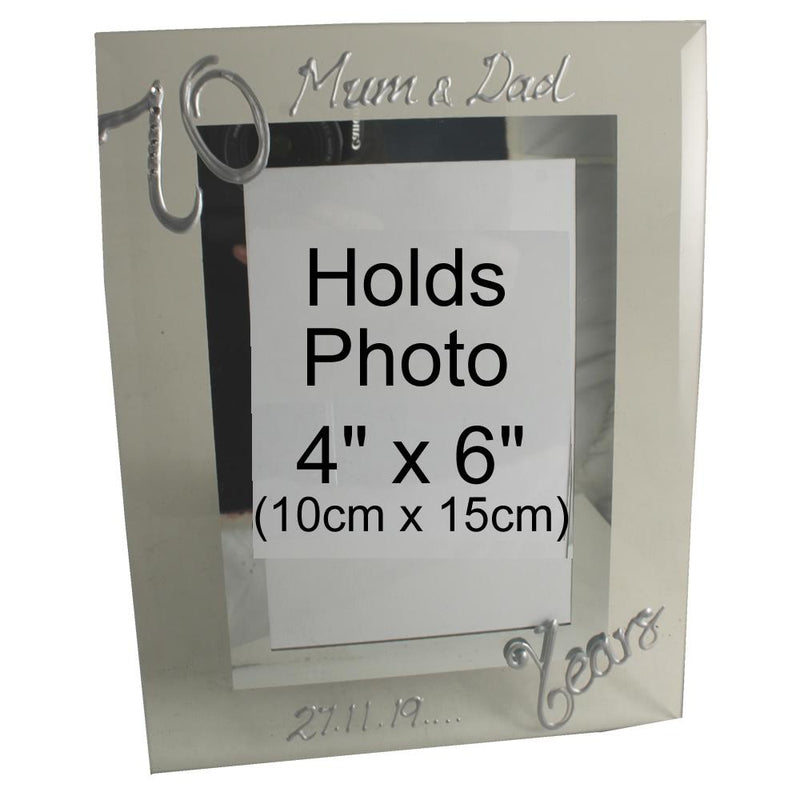 Personalised 70 Years Wedding Anniversary photo/picture frame Port (Crystalled)