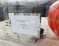 Personalised 20th Wedding Anniversary Photo: Frame Landscape (Blk/Sil)