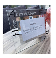 25th Wedding Anniversary Gift Photo: Frame Landscape (Blk/Sil)