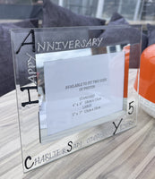 5th Wedding Anniversary Gift Photo: Frame Landscape (Blk/Sil)