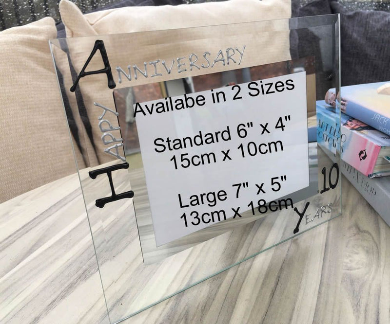 10th Wedding Anniversary Gift Photo: Frame Landscape (Blk/Sil)