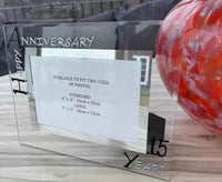 15th Wedding Anniversary Gift Photo: Frame Landscape (Blk/Sil)