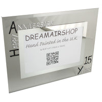 Personalised 15th Wedding Anniversary Photo: Frame Landscape (Blk/Sil)