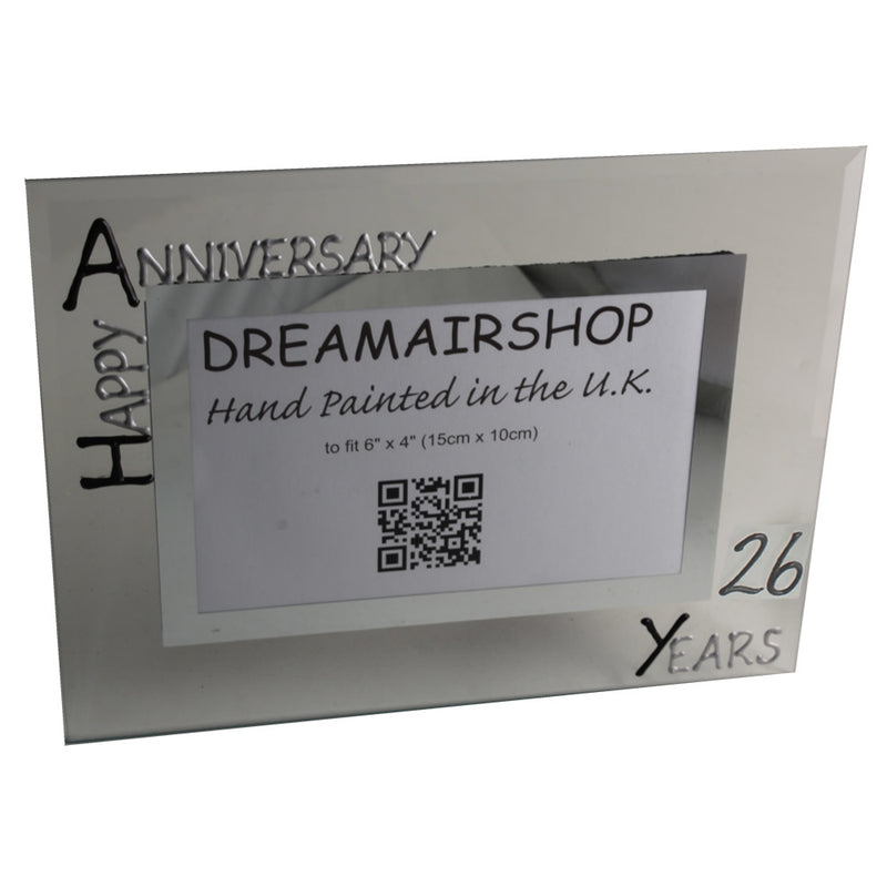 26th Wedding Anniversary Gift Photo: Frame Landscape (Blk/Sil)