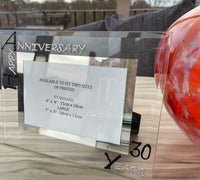 30th Wedding Anniversary Gift Photo: Frame Landscape (Blk/Sil)