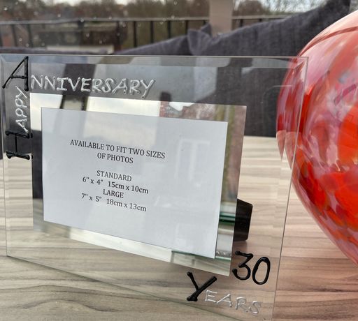 30th Wedding Anniversary Gift Photo: Frame Landscape (Blk/Sil)