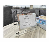 Personalised 30th Wedding Anniversary Photo: Frame Landscape (Blk/Sil)