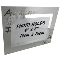 34th Wedding Anniversary Gift Photo: Frame Landscape (Blk/Sil)