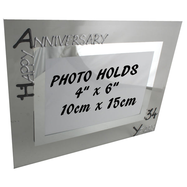 34th Wedding Anniversary Gift Photo: Frame Landscape (Blk/Sil)