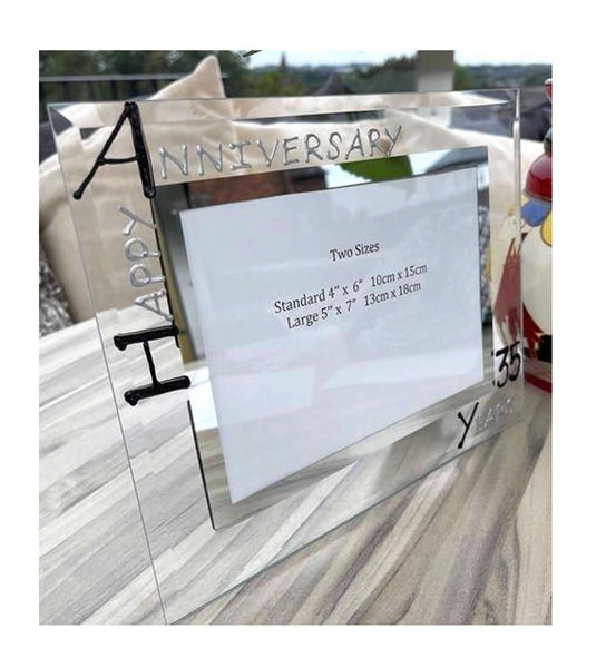 35th Wedding Anniversary Gift Photo: Frame Landscape (Blk/Sil)