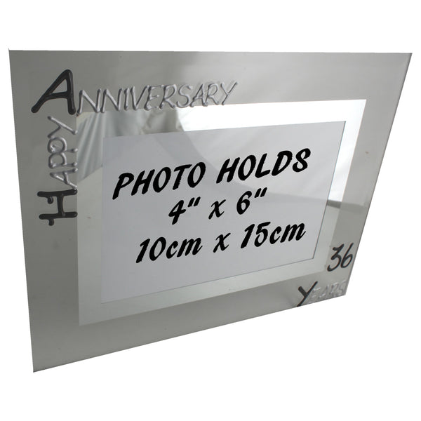 36th Wedding Anniversary Gift Photo: Frame Landscape (Blk/Sil)