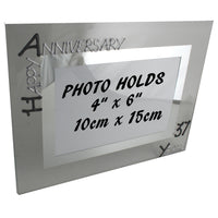 37th Wedding Anniversary Gift Photo: Frame Landscape (Blk/Sil)