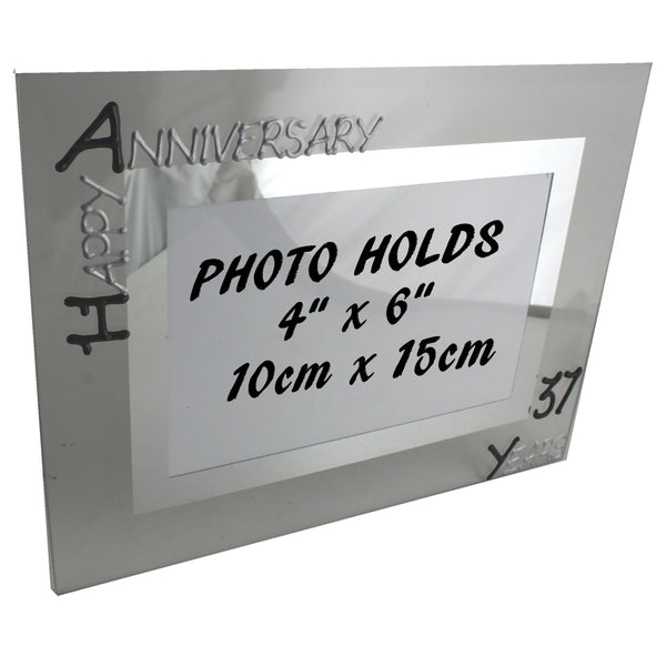 37th Wedding Anniversary Gift Photo: Frame Landscape (Blk/Sil)