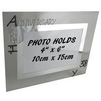 38th Wedding Anniversary Gift Photo: Frame Landscape (Blk/Sil)